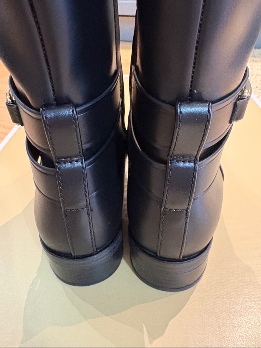 Michael Kors Black Women's Riding Boots with Gold Hardware - Picture 9 of 9